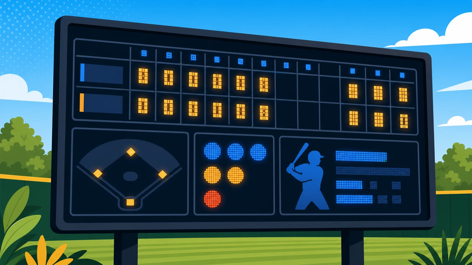 Baseball Scoreboard Features Explained: Pitch Count, Ball-Strike, Inning, At-Bat